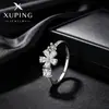 Anillo floral estilo ins coreano Xuping, aleación de cobre chapada en blanco, anillo de estilo dulce de verano, accesorio de mano de nicho y elegante