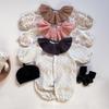 26 Nuevo Estilo de Primavera Cuello Hoja de Loto Mono Floral para Bebé Niña, Lindo Traje de Gateo de Princesa, Estilo Coreano de Algodón Ins para Salidas a
