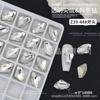 Decorações de Arte de Unhas Transparentes com Strass Pontiagudo, Strass Crooked Heart em Formato de Machado, Strass Borboleta Quadrados Grossos para Unhas, Acessórios de Luxo Leve de Cristal para Atacado