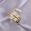 Anillo de serpiente pequeño con incrustaciones de circonita y diseño de nicho femenino, anillo de dedo índice con personalidad de moda, con cobre caliente transfronterizo entre Europa y Estados Unidos