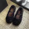 Sapatos baixos de outono, estilo Mary Jane com bico raso, nova coleção 2026, sapatos femininos modernos e versáteis com uma única tira