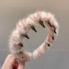 Diadema de Peluche con Dientes Estilo Coreano para Mujer 2025 Nuevo Accesorio para el Cabello de Alta Gama para Lavado de Cara, Pasador, Corona Alta, Adelgazante Facial