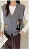 Chaleco de Punto Estilo Coreano Transfronterizo para Niña Estilo Suave para Mujer Primavera Otoño 2025 Nuevo Top Holgado para Superponer Camisola Espalda
