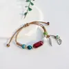 Pulsera de Cerámica Jingdezhen Nueva Pulsera de Cerámica Estilo Chino Joyería Hecha a Mano Cuerda Estilo Tíbet Puesto de Pulseras Jingdezhen