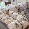 Juego de tres piezas de terciopelo de leche para dormitorio estudiantil, funda de edredón de forro polar de doble cara para otoño e invierno, juego de cuatro piezas cálido y engrosado de forro polar de coral