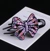 Horquilla incrustada de diamantes Estilo coreano Clip de pico de pato Tocado Horquilla simple Clip superior Accesorios para el cabello Clip de tres dientes Lazo grande para moño