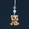 Sândalo verde esculpido desenho animado animal guardião do Zodíaco sândalo fofo fofo animal corrente para celular pingente de mochila de casal