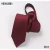 Corbata de cremallera para hombre, perezosa, fácil de tirar, 6 cm, estrecha, estilo coreano, moderna, para chicas, negro puro, azul claro, rosa, gris, azul marino, morado, rojo