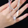 Cadena de Suéter de Doble Capa con Cuentas de Transferencia, Exquisita, de Moda, de Nicho, Collar Sencillo y Elegante para Mujeres con Cintura Pequeña