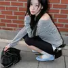Bailarinas plateadas estilo rollo de huevo de principios de primavera para mujer, nuevo modelo 2026, bailarinas Mary Jane casuales con lazo para mujer