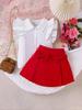 Amazon Europa y Estados Unidos primavera y verano nuevo traje para niñas con solapa y manga de encaje camisa con falda con lazo