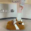 Zapatos de entrenamiento alemanes de cuero con doble cordón y punta redonda para mujer, hacen que los pies parezcan más pequeños, mocasines estilo Forrest Gump para mujer, zapatos deportivos casuales