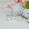 Brincos de Pérola de Princesa com Acabamento de Luxo, Cinza-Prata, Brincos de Pérola Simples e Versáteis, Conjunto de Pingente de Madrepérola para Mulheres, Transmissão ao Vivo