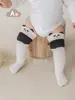 Calcetines para bebé para primavera y otoño, calcetines lindos de dibujos animados hasta la rodilla, sin costuras, ajuste holgado, no restrictivos, calcetines altos de algodón para bebé hasta la rodilla