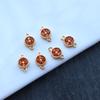 Colgante de cristal redondo con microincrustaciones de circonita retro de trébol de cuatro hojas, doble agujero, accesorios para horquillas DIY, coronas, todo el material paso a paso
