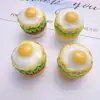 Juguete de Comida Simulada Huevo Hamburguesa DIY Pegamento de Crema Funda para Teléfono Móvil Pasador Cuerda para el Cabello Flor para Zapatos Colgantes Adornos Material de Resina
