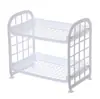 Estante de almacenamiento creativo de plástico hueco de dos capas estante de almacenamiento de cocina multicapa estante de almacenamiento de cosméticos de doble capa para baño