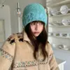 Gorro de Punto Urbano Bordado con Letra Estilo Coreano para Otoño e Invierno, Hace que la Cara se Vea Más Pequeña, Circunferencia de Cabeza Grande, Gorro de Lana, Gorro para Clima Frío para Mujer