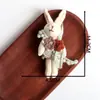 Broche de Tecido Cartoon, Pins Fofos de Coelho e Gato, Pingentes de Bolsa de Renda Estilo Floresta, Acessórios de Roupa DIY