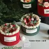 Nueva Caja de Regalo de Navidad Tela de Cuadros Británicos Flores Frescas Nochebuena Caja de Manzana Caja de Embalaje Hecha a Mano DIY Venta al por Mayor