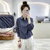 Camisa a cuadros de manga larga estilo retro para mujer, nueva colección otoño 2026, corte holgado, efecto adelgazante, elegante, adecuada para el trabajo, top versátil, moderno
