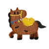 Nueva Etiqueta Bordada Autoadhesiva de Animales Caricatura Pony Accesorios DIY Funda de Teléfono Móvil Accesorios para Taza de Agua Pegatinas de Tela