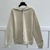 Sudadera con capucha de forro polar para hombre, estilo europeo y americano, cremallera, juvenil, simple, de manga corta, marca de moda, holgada