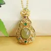 Colgante de Jade Hetian Natural Aiyu Collar de Calabaza de Jade Estilo Étnico Venta al por Mayor de Fábrica Dropshipping S4051812L