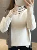 Suéter de mujer popular de moda 2020 nueva ropa de mujer otoño e invierno grueso cuello alto camiseta básica de moda