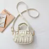 Bolso de Hombro Plegado con Letras para Niñas Primavera 2026 Fresco y Dulce Bolso Cruzado Pequeño de PU para Niños de Uso Diario