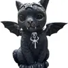 Enfeites de Halloween Gato Preto Magia Escultura de Resina Decoração de Mesa Coruja Fantasma Festa Conjunto de Presentes para Casa