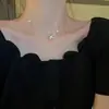 Colar com Pingente Borboleta de Pérola de Zircônia Estilo Francês Luxo Leve High-End Corrente de Clavícula Nicho Exquisito Suave Acessório de Pescoço Atacado