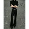 Pantalones de traje de color liso simples para alargar las piernas, con caída en forma de guadaña, estilo Hong Kong para hombre, adelgazantes, sin planchar, tacto de alta gama, microcampana, pantalones largos