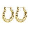 Aretes de Acero Inoxidable con Patrón de Cáñamo para Mujer, Sencillos, Personalizados, de Lujo Ligero, Populares Transfronterizos, Galvanizados, Aretes Calados al por Mayor