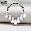 Nuevo Anillo de Septum de Aleación de Titanio F136 Pendientes de Moda Tachuela para Nariz Anillo de Septum Europeo y Americano Perforación Joyería de Anillo para Nariz con Circonita