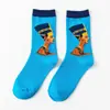 Calcetines Transfronterizos Nuevos de Moda Calcetines para Hombre Mona Lisa Personalizados Literarios Retro Pintura al Óleo Europea y Americana Estrella Algodón Calcetines para Hombre de Caña Alta