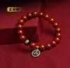 Pulsera de fidelidad de cinabrio de cinco vías Dios de la Riqueza para hombre y mujer arena de oro púrpura pulsera año de esta vida pulsera de arena Dan de mineral en bruto al por mayor
