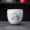 Taza de Mano Buda Sin Preocupaciones Conejo de Dinero Dinastía Tang y Song, Taza de Té Cerámica Creativa para Uso Doméstico, Colgante de Conejo Lindo, Taza de Maestro, Taza para Beber Té