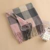 Bufanda de cachemira a cuadros estilo británico de invierno popular de comercio exterior para hombres y mujeres, chal grueso y cálido versátil de alta calidad
