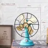 Adornos de resina para decoración del hogar, estilo bar, artesanías vintage desgastadas, abanico vintage 13644