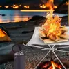 Suporte para Fogueira ao Ar Livre, Suporte de Fogo em Aço Inoxidável, Suporte Dobrável Conveniente para Lenha, Grelha de Churrasco para Camping, Aquecimento a Carvão
