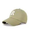 Gorra de béisbol de red fina con visera rígida para primavera y verano, gorra deportiva clásica con logo R para hombre y mujer, gorra de ocio versátil con cierre de velcro
