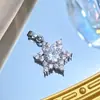[Ouro Real de Cobre] Floco de Neve Brilhante para o Dia a Dia Comércio Exterior Transfronteiriço DIY Joias Feitas à Mão Cobre Zircônio Microincrustado Acessórios de Pingente