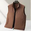 Jaqueta de Penas Masculina Outono e Inverno Penas de Ganso Branco Quente Gola Alta Versão com Zíper Juventude Alta Luxo Casual Colete de Penas sem Mangas Tendência