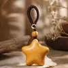 Sándalo Verde y Sándalo Dorado Estrella y Luna Talla en Madera Colgante Pequeño Adorno DIY Llavero Decoración Colgante