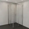 Cabina de Ducha Beijie en Forma de L con Puertas Dobles Deslizantes de Acero Inoxidable 304, Separación Seca y Húmeda, Adecuada para Apartamentos Grandes y Pequeños, Puerta de Vidrio