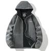 [9819] transfronteiriço de fora da Noruega resistente ao frio quente espessado camada dupla com capuz fleece polar inverno plus size masculino com forro de fleece