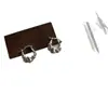 Pendientes Populares con Bisel Estilo Ins Coreano Plata de Ley S925 Pendientes Plegados de Tela en Forma de U Pendientes Simples y Atmosféricos para Mujeres