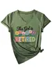 Esta Chica Está Jubilada Amazon Ebay Sitio Independiente Camiseta de Manga Corta con Cuello en V de Moda y Elegante para Mujer
