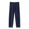 Pijama Jacquard de Algodón Nube para Hombre Primavera/Verano Cárdigan Manga Larga Pantalón Largo Conjunto de Dos Piezas Casual Sencillo Ropa de Casa Se Puede Usar al Aire Libre
